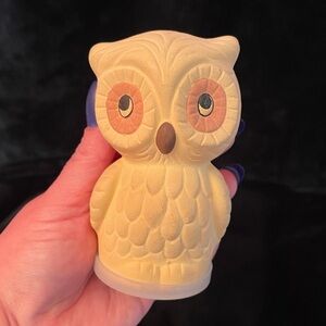 Vintage COTY Owl Air Freshener Potpourri Holder Figurine Terra Cotta 2.5"w & 4"h